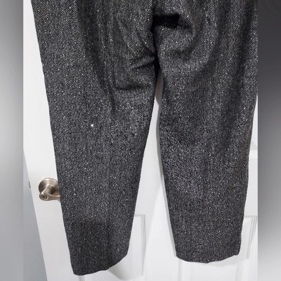 NWT Talbots Woman Sequin Black Marled Tweed Wool Blend Lined Trousers Size 18W - Picture 9 of 11